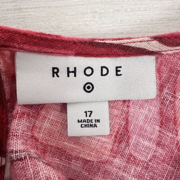 RHODE x Target Zinnia Linen Blend Floral Bell Sleeve Midi Dress Size XL / 17 - Picture 9 of 16